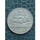 2 злотых 1936 в блеске кораблик Гдыня