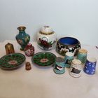 Ваза Клуазоне Металл Перегородчатая Цветная Эмаль Винтаж Антиквариат Коллекция Высота 23 см Хуафалань