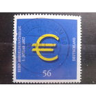 Германия 2002 Евро - монеты и банкноты Михель-1,7 евро гаш зубцовка 13 3/4