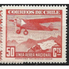 Чили 1943  авиапочта самолет и горы 50c MNH