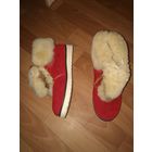 Натуральные замшевые ботинки на овчине, р.38