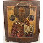 Икона Святой Николай Чудотворец со Спасом и Богоматерью в облаках. Распродажа коллекции!!!