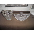 Конфетницы корзинка и ладья хрустальные времён СССР.С рубля.