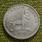 Австралия 1 флорин 1954 г ( Елизавета II Серебро Состояние )