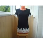 Чёрно-белая кофта майка 44-46 100% вискоза