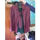 Рубашка мужская красная и галстук 41 ворот спина 78