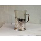 Мельхиоровый подстаканник "К звёздам".СССР.Клейма.