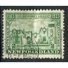Британские колонии - Ньюфаундленд - 1933г. - замок, 350 лет перехода владения Ньюфаундлендом Хемфри Гилберту, 2 с - 1 марка - гашёная [Mi 201]. #3-WB-94-A-1