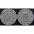 YS: Германия, Witten, 50 пфеннигов 1917, нотгельд города Виттен, цинк, Funck# 604.3A
