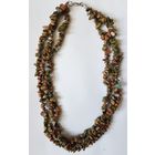 Бусы из натуральных камней, трёхрядные. Длина каждых бус 48-50 см. 70-80-е годы.
