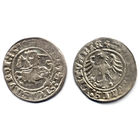 Полугрош 1510, Жигимонт Старый, Вильно. Окончания легенд: Ав - ':1510:', Рв - 'LITVANIE', IX группа редкости