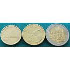 Азербайджан. Набор 3 монеты 10, 20, 50 гяпиков 2021 года UNC Мешковые( в обращении с 2022)