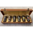 Набор из шести немецких винтажных рюмок с гербами различных городов в оригинальном футляре. Распродажа коллекции!!!