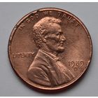 США, 1 цент  1989 г. D