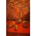 Картина масло ,холст 50х70 1986 г " Натюрморт с хурмой" Смирнов . В