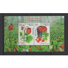 Беларусь 2025 "Земляники лесные" Блок марок (с запахом лесной земляники)