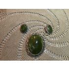 Редкость! Брошь и Клипсы Натуральный Нефрит Марказиты Англия