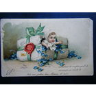 Открытка 1907г. Поздравление с рождением ребёнка( подписана не в тему).