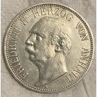 Монета 3 марки 1909 год. Ангальт. Германская империя. Фридрих II Герцог Ангальта.