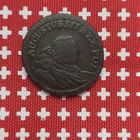 Медная монета, 1 грош 1754г. Польша, правление АвгустаIII.,  находка (оригинал), в патине и