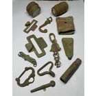 Лот ПМВ, ВОВ. Устье ножен, бутероль, зацепы к пряжкам, подвесы и др. С рубля , без м.ц. См. др. мои лоты.