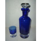Набор Толстое Синее Стекло Графин и стакан. Ручная работа