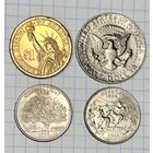 С 1 РУБЛЯ! СБОРНЫЙ ЛОТ 4 МОНЕТЫ США 1 ДОЛЛОР 50 ЦЕНТОВ 25 ЦЕНТОВ 1999 2006 1983