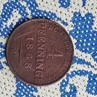 4 пфеннига(1868г.) Пруссия.М.Д.(С) Расспродажа! Смотрите и другие мои лоты!!!