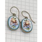 Винтажные двухсторнние серьги Финифть.