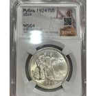 1 рубль 1924 СССР ms 64 яркий штемпельный блеск