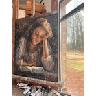 "Читающая девушка"  масло, холст Любовь Сас