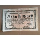 Германия, 10 марок, 1918 год, Альтона Hamburg (HAM), 012.05., B3, В/з Kreuzmaander, банковское гашение