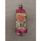 Ёлочная игрушка СССР "Девочка с бантом".С РУБЛЯ.