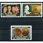 Острова Кука - 1970г. - визит королевы Елизаветы II в Новую Зеландию - 3 марки - полная серия, MNH, номинал 30 c с пятнышком на клее [Mi 248-250]. #3-WB-Z-1-18