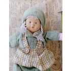 Кукла винтажная, Европа. Кукла мягконабивная с фарфоровым лицом. Кукла с веснушками