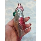 Ёлочная игрушка, стекло, попугай