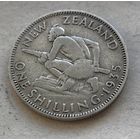 Новая Зеландия 1 шиллинг 1935 Георг V - серебро 0,500