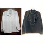 Блузки белая с вышивкой и черная из 80-90х, р.46-48