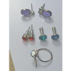 3 комплекта серёжек и колечко с красивыми камушками . С рубля