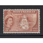 Монтсеррат / Montserrat 1953** 3c, Карта острова, Елизавета II (Mi#132)
