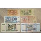 6 банкнот СССР и России - 1, 3, 10, 50, 100, 200 рублей