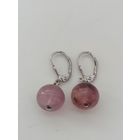 Серьги серебро 925 розовый кварц