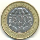 Западная Африка. 500 франков 2005 г.