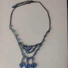 Колье винтажное " Лазурное" Стекло. Сер 20 в. 47 см.
