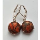 Серьги серебро, камень. Проба 925. Вес 3,9 г