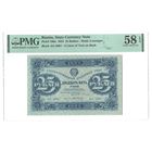 СССР 25 рублей 1923 года. Кассир Сапунов. Серия АВ. 2-й выпуск. Состояние аUNC! В слабе PMG 58