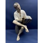 Антикварная стутэтка "Юноша с аккордеоном". Фарфор, B&G. Дания, ХХ в.