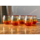 Рюмки крупные селеновое стекло цветное стекло винтаж Чехословакия