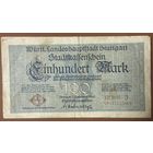 Банкнота 100 марок 1922 год. Штутгарт. Веймарская республика