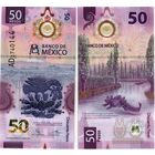 Мексика 50 песо 2022 год UNC (полимер).  IBNS (Международное общество банкнот) признало лучшей банкнотой 2021 года